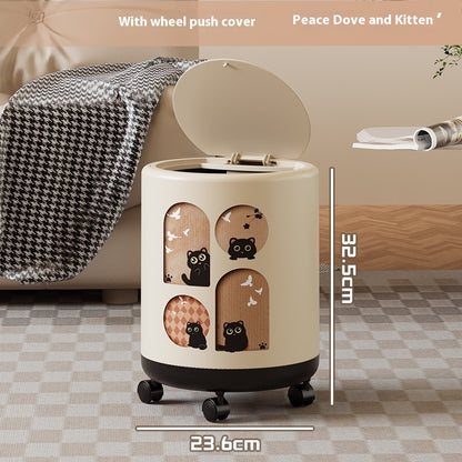 Portable Household Trash Can with Lid – Convenient and Versatile Waste Bin