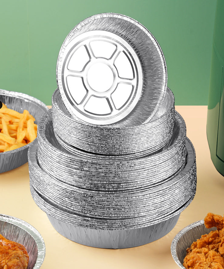 Air Fryer Aluminum Foil Trays – Round Disposable Deep Plates