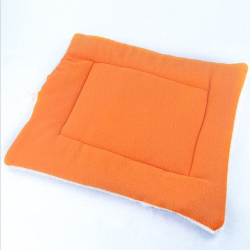 Orange rectangular cushion on a white background