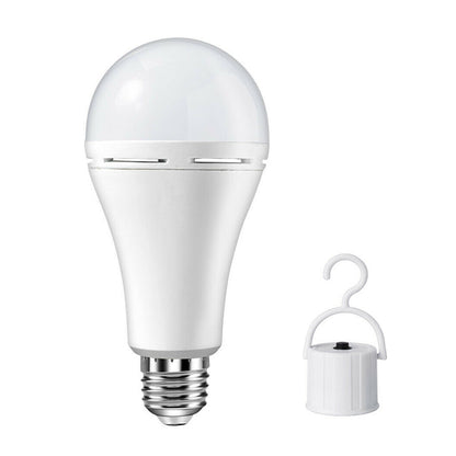 LED light bulb with a hook on a white background