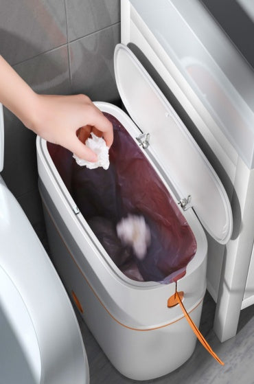 Modern Toilet Trash Can with Drawstring Packing | ABS+TPU Material