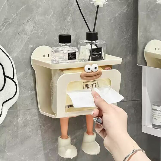 Toilet Wall-Mounted Tissue Box Rack – Waterproof & Multi-Purpose
