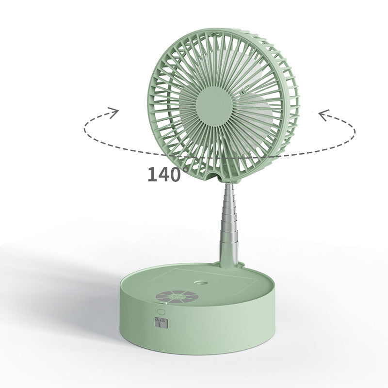USB charging outdoor retractable folding head fan
