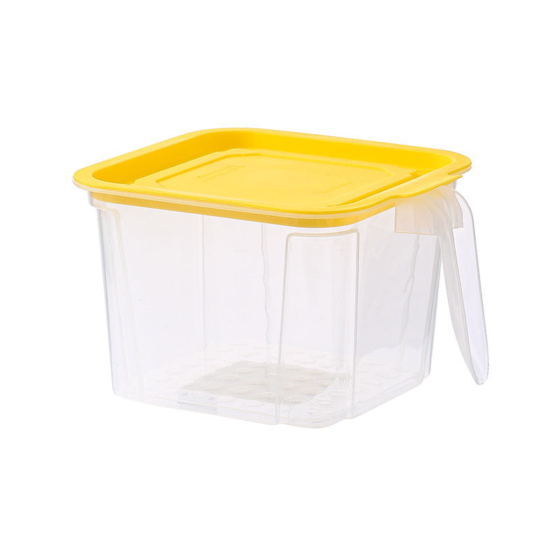 Refrigerator Transparent Plastic Crisper Storage Box – Double-Layer Fruit and Vegetable Drain Basket
