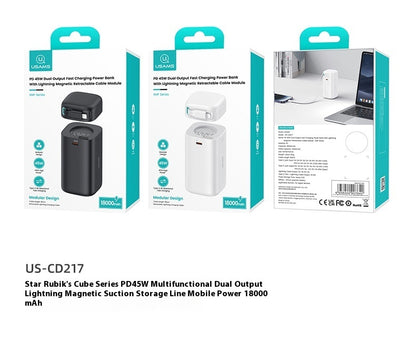 Multifunctional Dual-port Fast Charge Lightning Magnetic Holder Line Mobile Power Supply