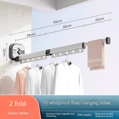 Foldable Suction Cup Clothes Drying Rack – Wall Mounted