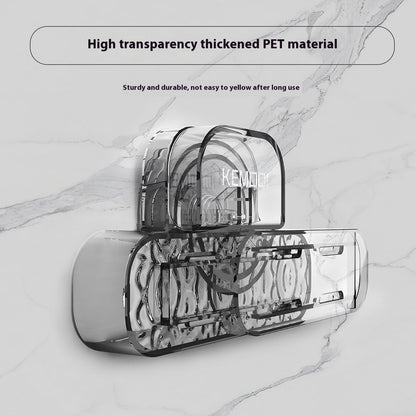 Suction Cup Power Strip Holder Water Ripple Power Strip Holder Punch-free Wall Hanging Multi-functional Socket Organizing Storage Rack