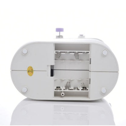 White electronic device with a clear compartment on a white background