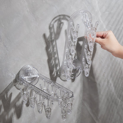 Suction Cup Folding Hanger – Punch-Free Household Clothes Organizer