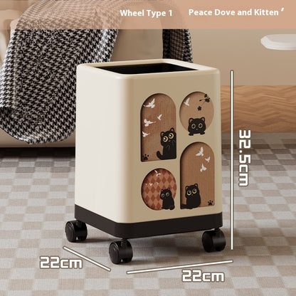 Portable Household Trash Can with Lid – Convenient and Versatile Waste Bin