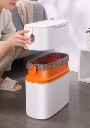 Modern Toilet Trash Can with Drawstring Packing | ABS+TPU Material