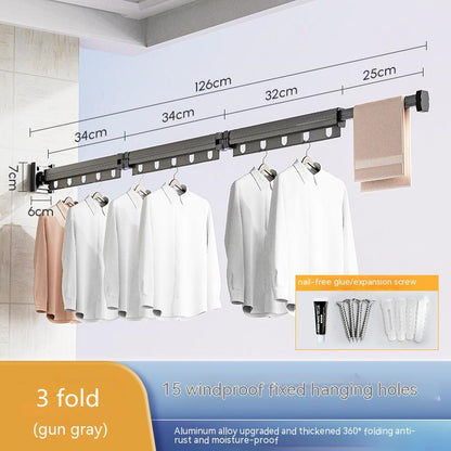 Foldable Suction Cup Clothes Drying Rack – Wall Mounted