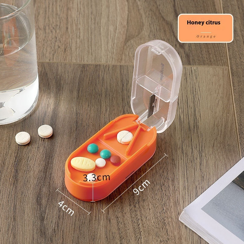 Home Has Pill Cutter Tablet Divider Compartment Pill Box
