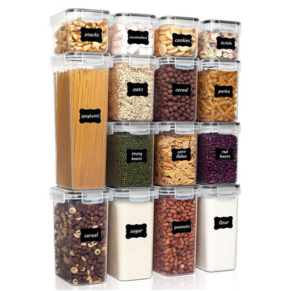 Cereals Plastic Large Storage Crisper – Square Food Containers for Kitchen Organization
