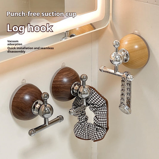 Wood Grain Sucker Hook Strong No Punch
