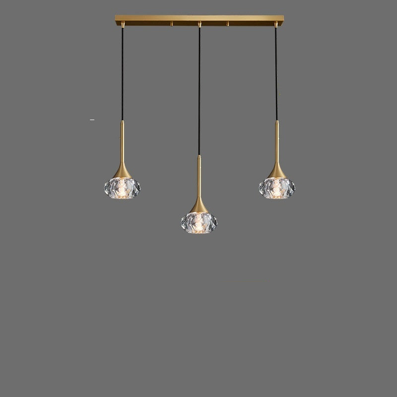 Pendant light fixture with measurements and specifications on a gray background
