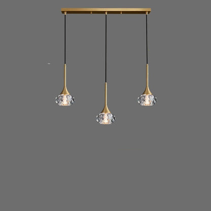 Pendant light fixture with measurements and specifications on a gray background