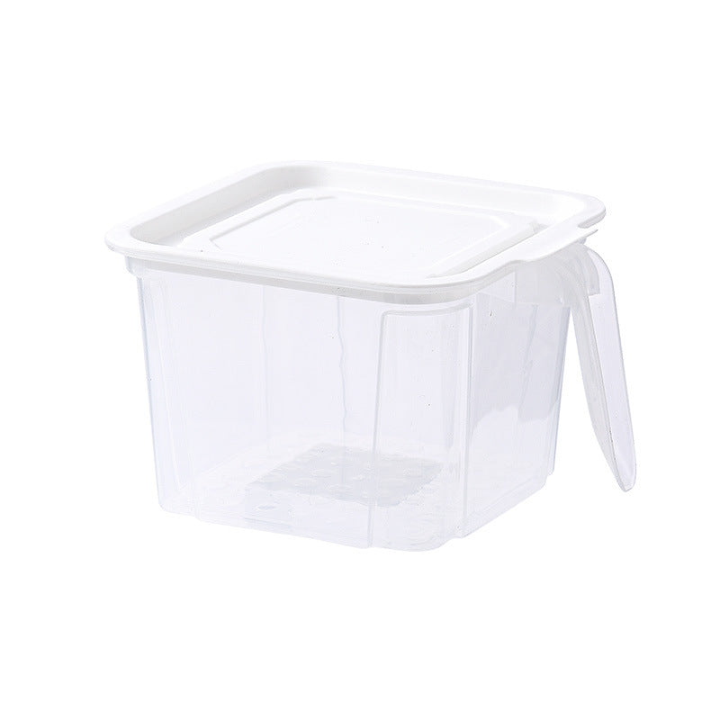 Refrigerator Transparent Plastic Crisper Storage Box – Double-Layer Fruit and Vegetable Drain Basket