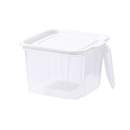 Refrigerator Transparent Plastic Crisper Storage Box – Double-Layer Fruit and Vegetable Drain Basket