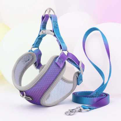 Pet Clothes Hand-Holding Rope Out Dog Chest Strap – Solid Color Walking Set