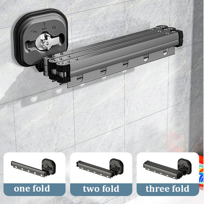 Foldable Suction Cup Clothes Drying Rack – Wall Mounted