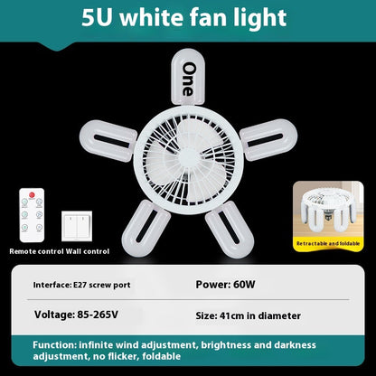 E Series Screw Fan Lamp – Smart Remote Control for Living Room and Bedroom