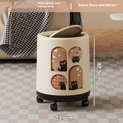 Portable Household Trash Can with Lid – Convenient and Versatile Waste Bin