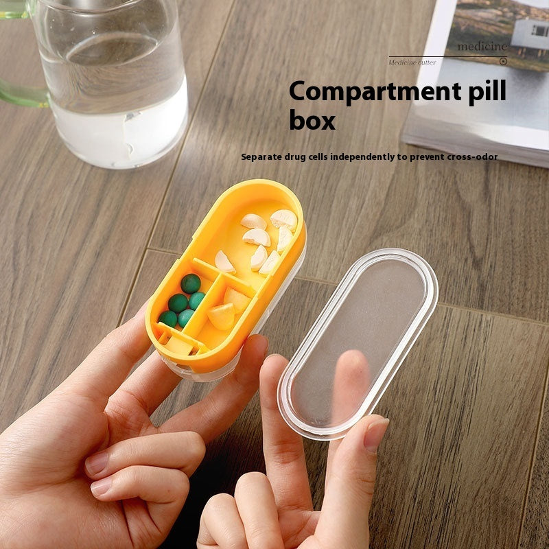 Home Has Pill Cutter Tablet Divider Compartment Pill Box