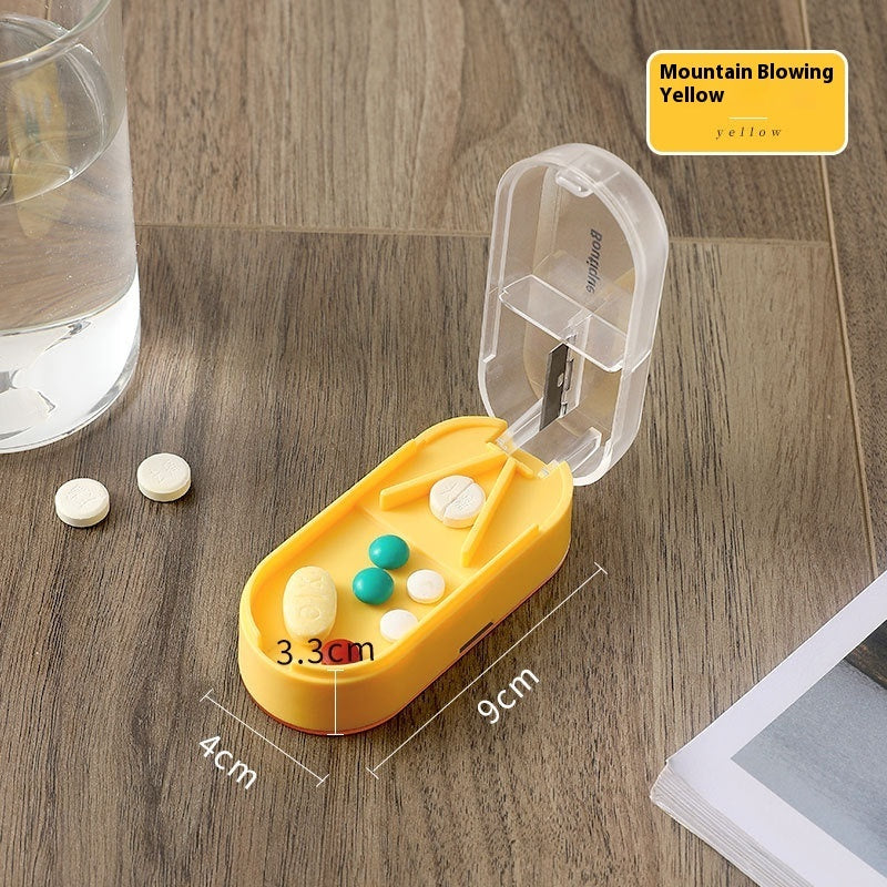 Home Has Pill Cutter Tablet Divider Compartment Pill Box
