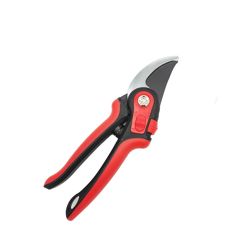 Gardening pruner with measurements on a white background