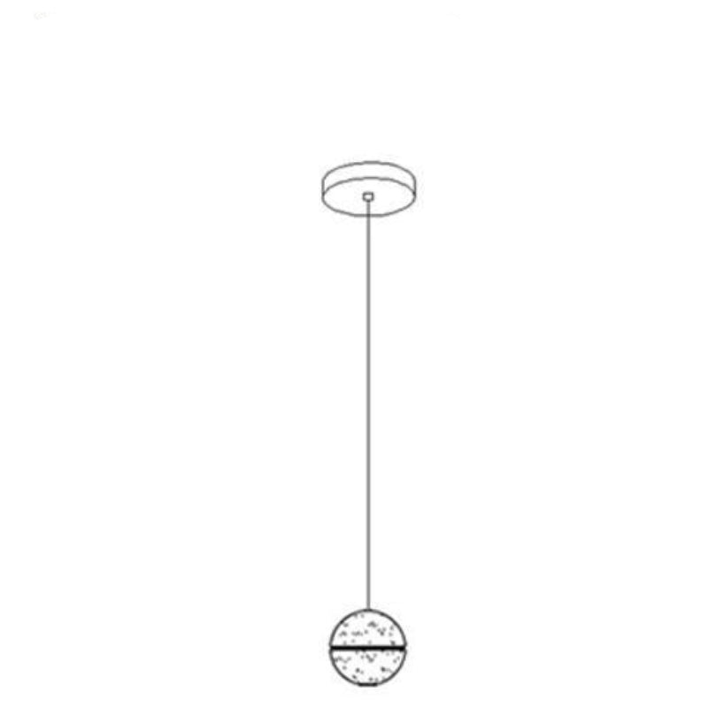 Diagram of a meteor shower chandelier with hanging wire on a white background