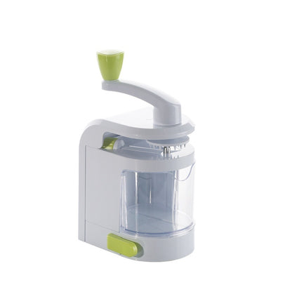 White and green kitchen chopper on a white background