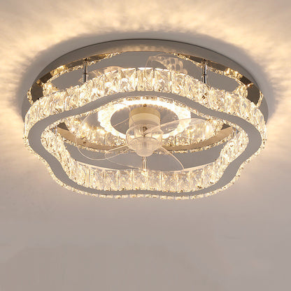 Crystal ceiling light fixture on a neutral background