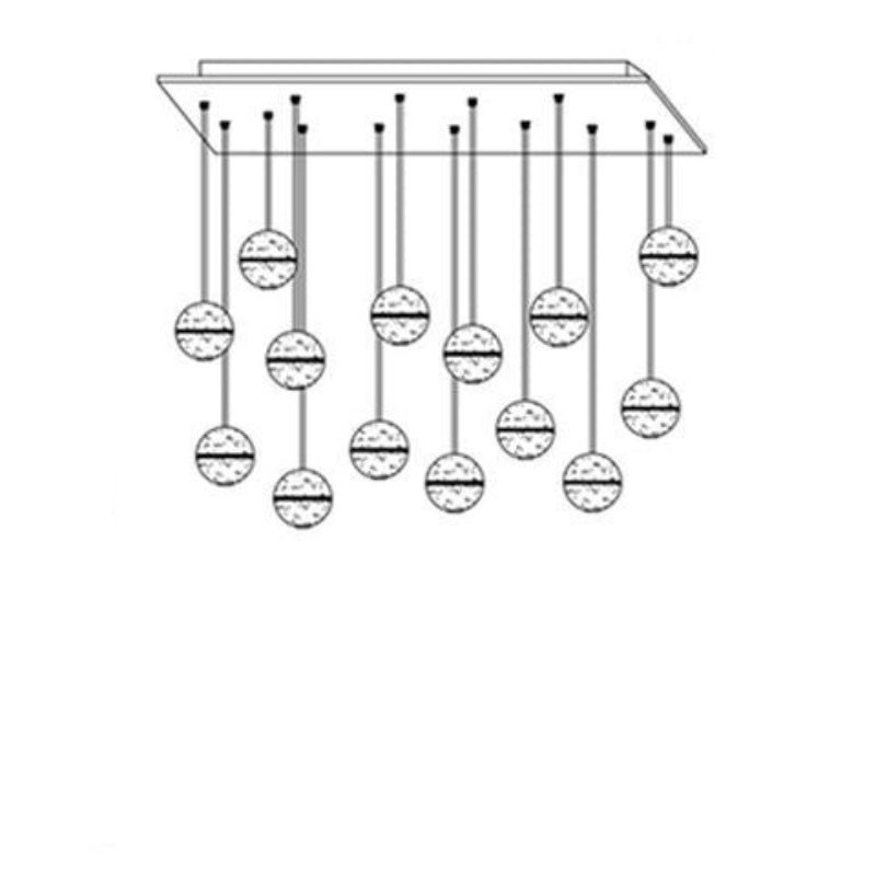 Technical drawing of a ceiling light fixture with dimensions and specifications.