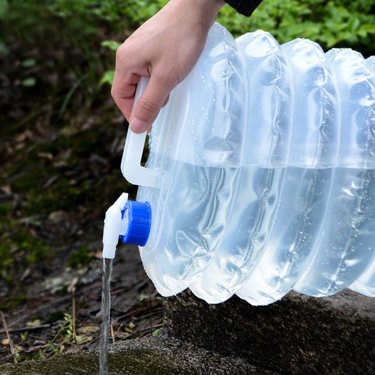 Outdoor PE Retractable Folding Bucket With Faucet