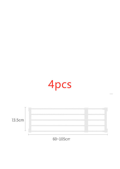 No Punching Wardrobe Layered Clapboard Cabinet Shoe Telescopic Finishing Rack