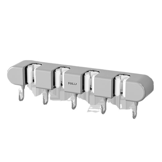Metallic wall hook with multiple hooks on a white background