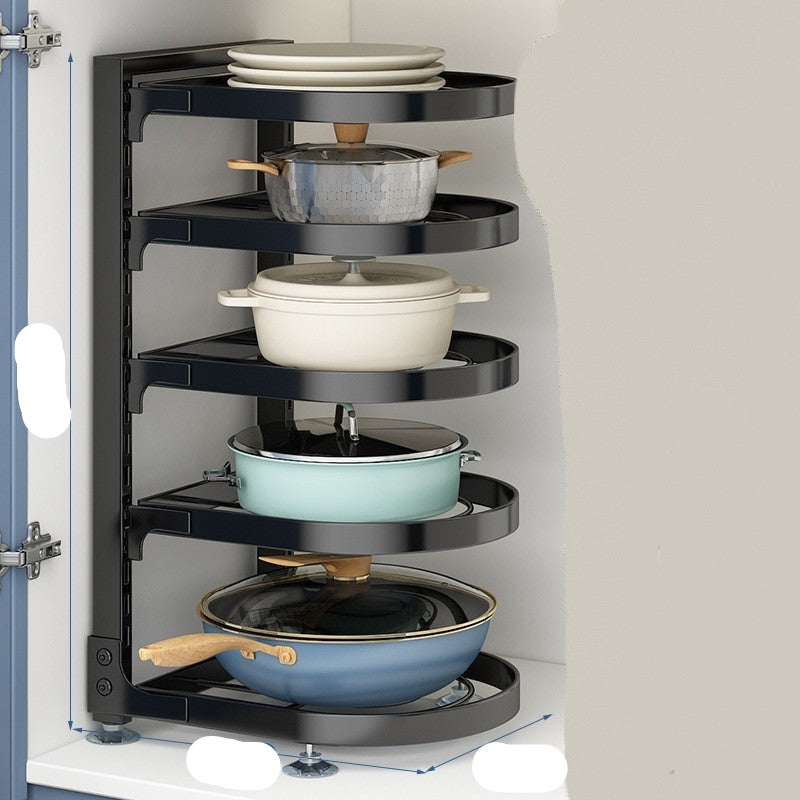 Multi-Layer Kitchen Pot Rack – Foldable Under-Sink Cabinet Storage Organizer