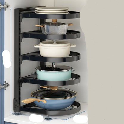 Multi-Layer Kitchen Pot Rack – Foldable Under-Sink Cabinet Storage Organizer