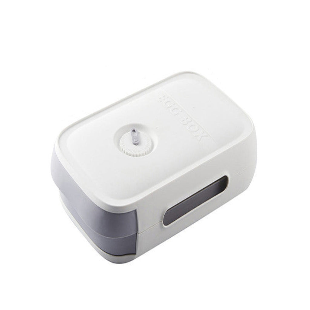 White electronic device with dimensions labeled on a white background