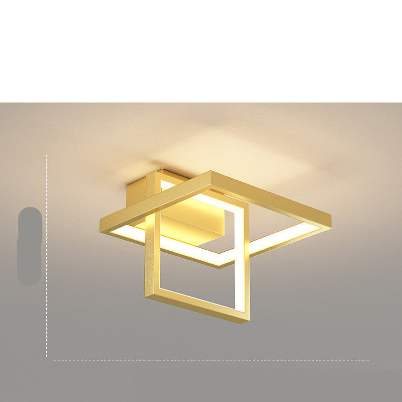 Gold ceiling light fixture on a neutral background with height measurement.