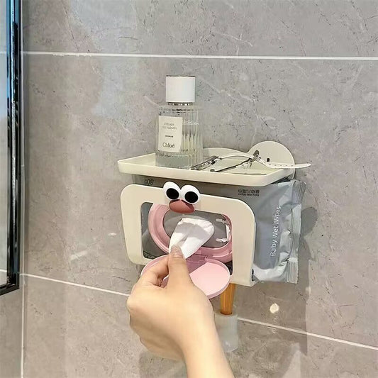 Toilet Wall-Mounted Tissue Box Rack – Waterproof & Multi-Purpose