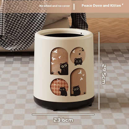 Portable Household Trash Can with Lid – Convenient and Versatile Waste Bin