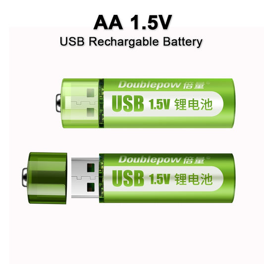 Ondaum USB Rechargeable Battery No. 5, No. 7 Lithium Battery, Large Capacity 1.5v Constant Voltage AA