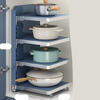 Multi-Layer Kitchen Pot Rack – Foldable Under-Sink Cabinet Storage Organizer