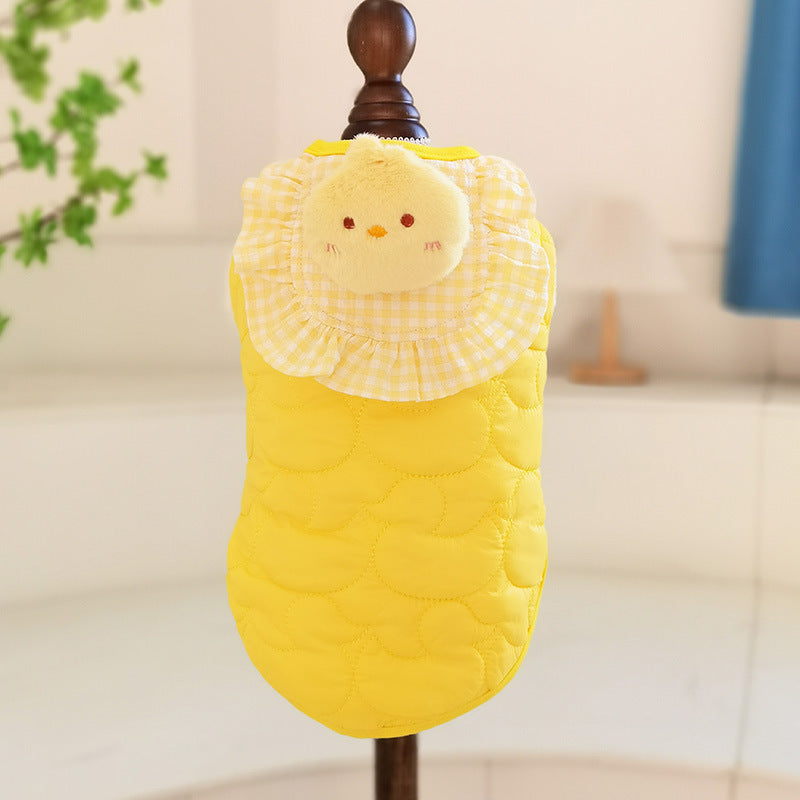 Pet Small Square Towel Little Duck Vest Clothes – Quilted Cotton Jacket for Pets