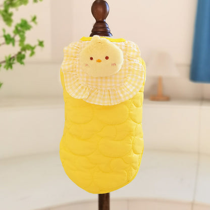 Pet Small Square Towel Little Duck Vest Clothes – Quilted Cotton Jacket for Pets