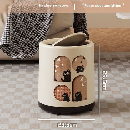 Portable Household Trash Can with Lid – Convenient and Versatile Waste Bin