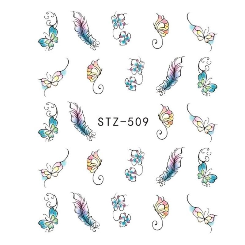 1pcs Nail Sticker Butterfly Flower Water Transfer Decal Sliders for Nail Art Decoration Tattoo Manicure Wraps Tools Tip JISTZ508 - Image 8