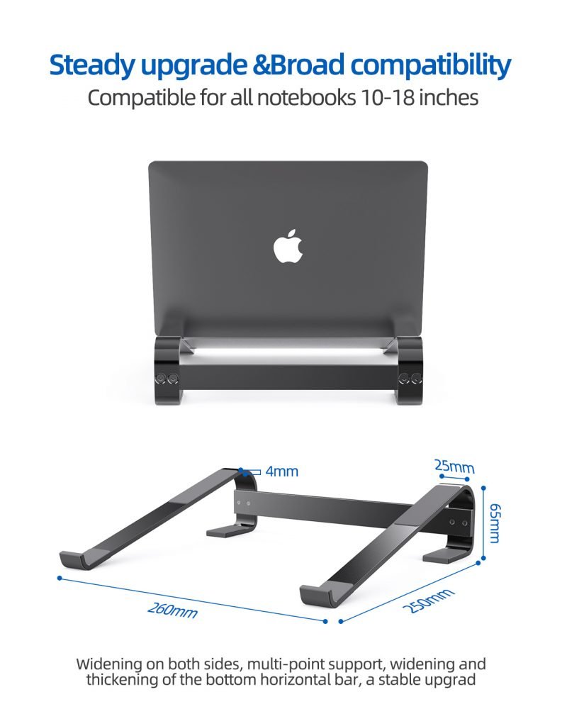 Laptop Stand Aluminium Portable Removable Laptop Rise Ventilated Detachable Ergonomic Laptop Holder - Image 2